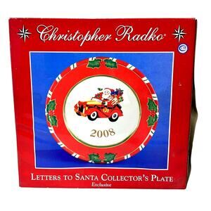 Christopher Radko “Letters To Santa” 2008 Collectors Plate-New in Box